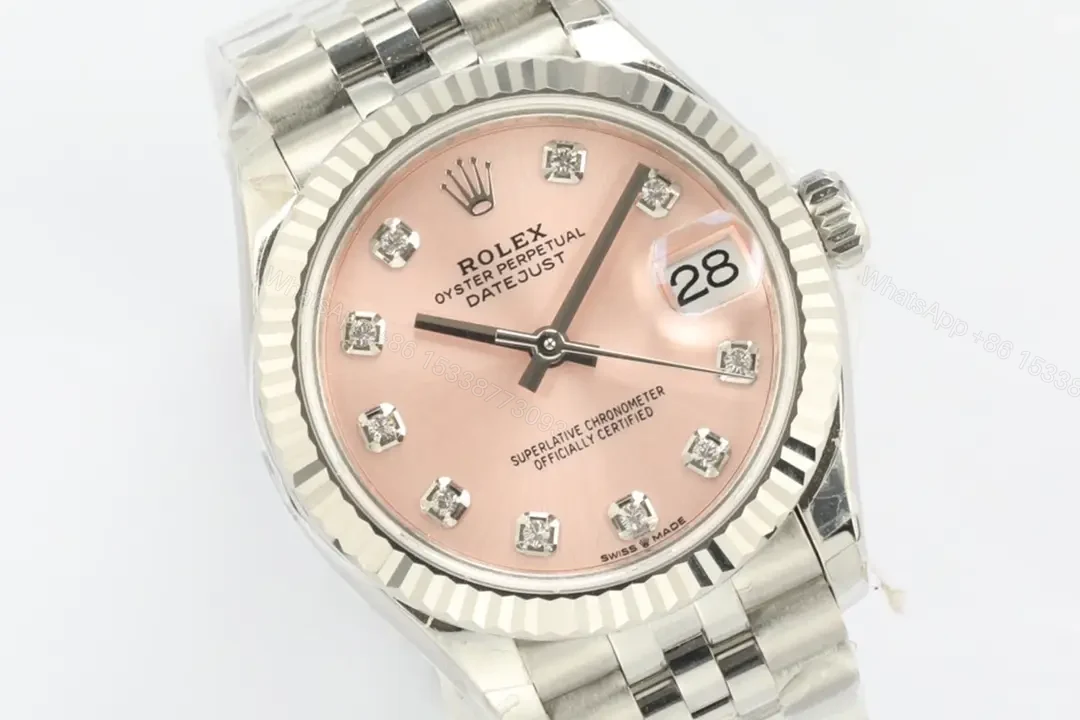 View 4 of Rolex Datejust 31 White Gold Fluted President Pink Diamond Dial 178279-0036