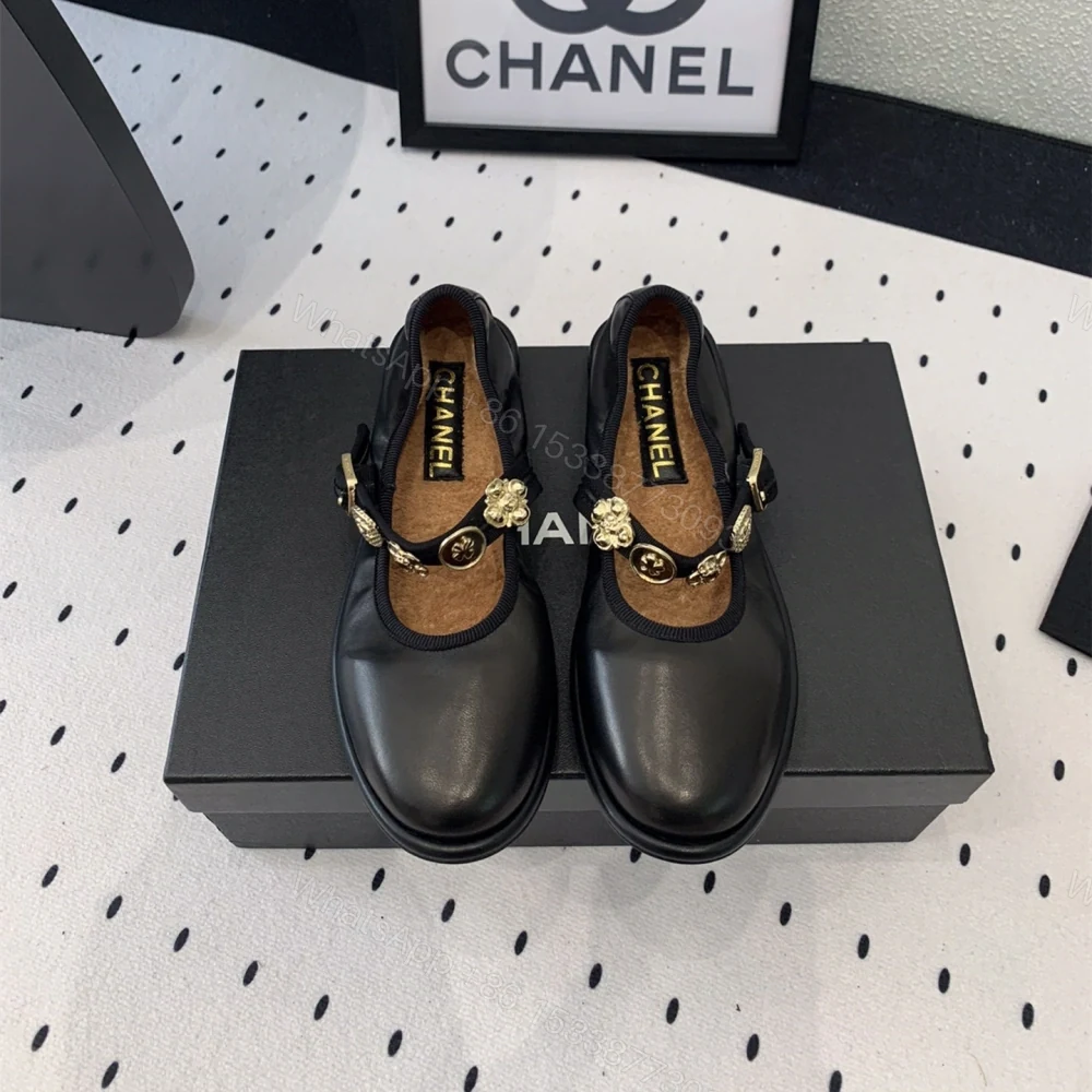 高仿Chanel*G45778Q圓頭塔扣瑪麗珍鞋黑色免檢版 — view 1