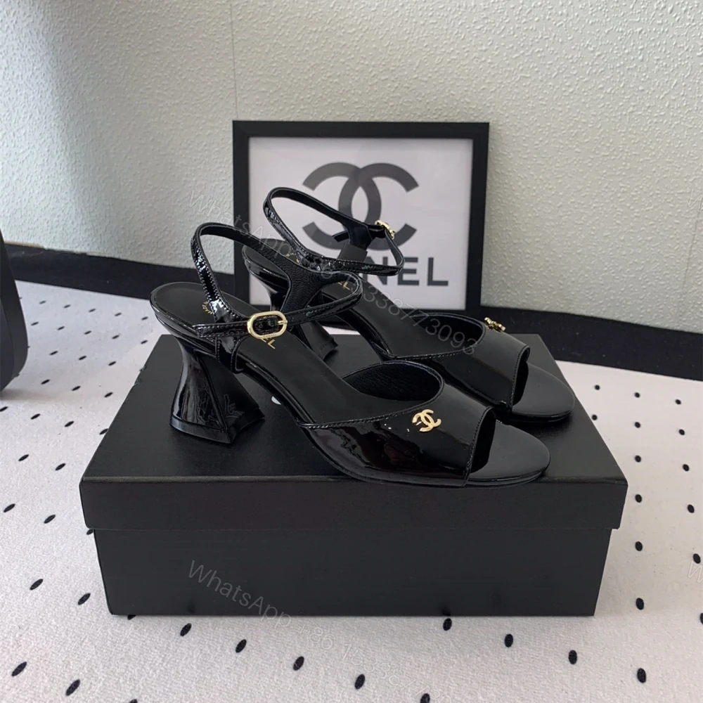 View 2 of 高仿Chanel*G45723B魚嘴高踭鞋漆皮黑色5.5CM免檢版