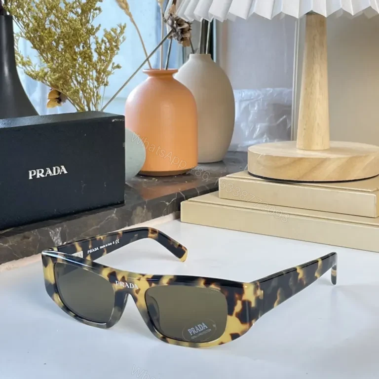View 4 of Bold Prada Sunglasses: Black Acetate, Rectangular, UV400 Protection