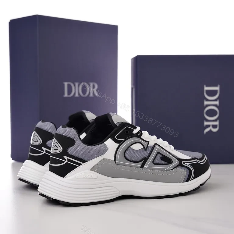 View 2 of Graphic-Accented Dior-Inspired Tech Runner, High-Top Comfort