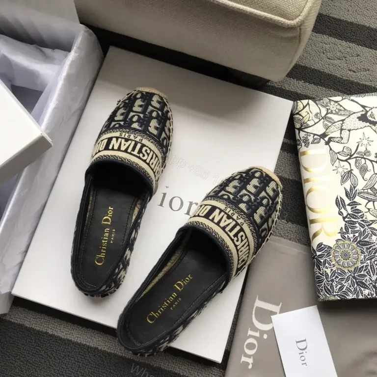 View 3 of Chic Monogram Dior Espadrille Slip-Ons: Everyday Luxury