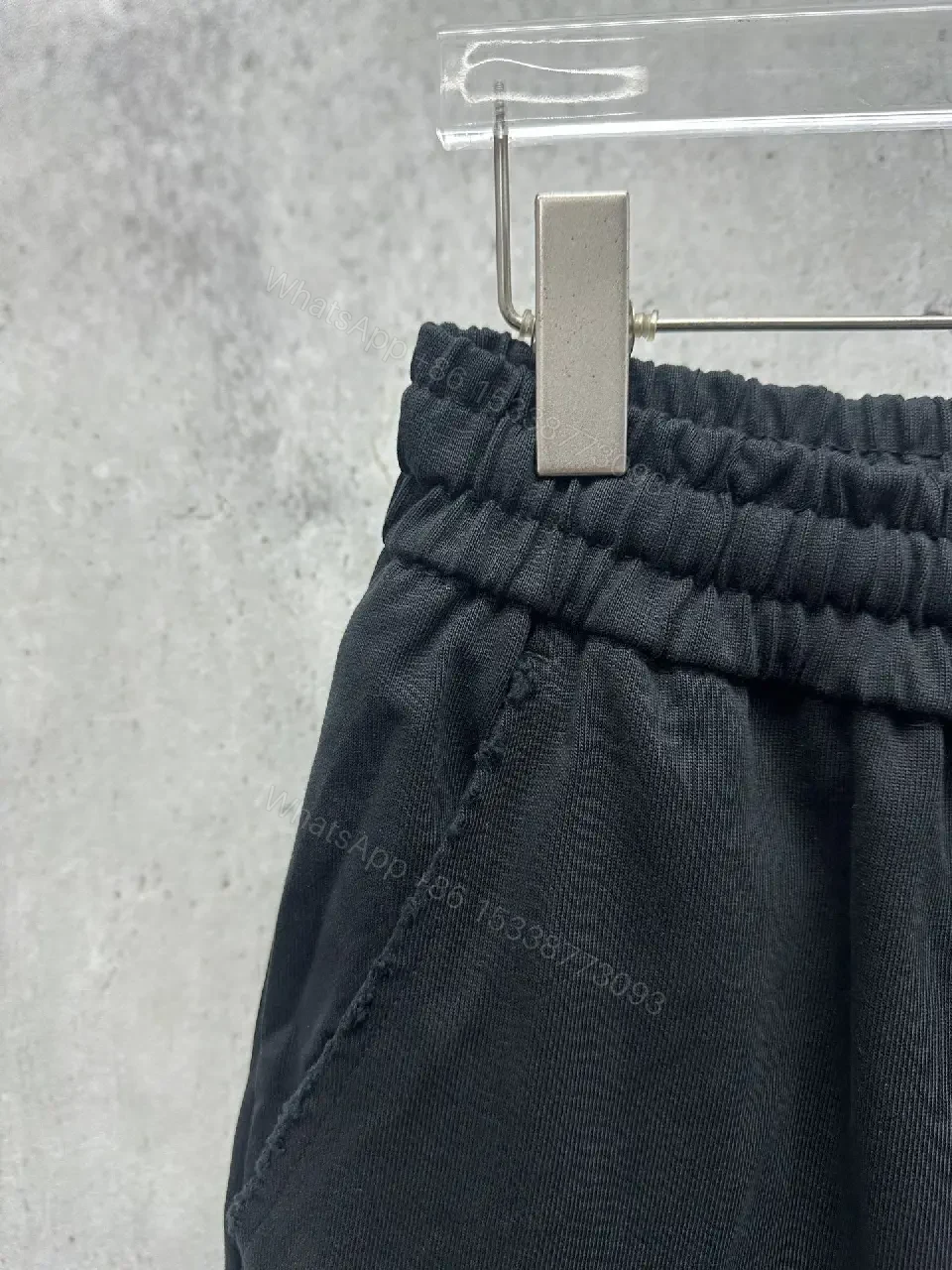 View 9 of Black Cotton Drawstring Shorts - Balenciaga Logo Design