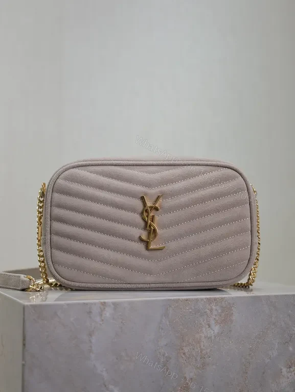 Chic Quilted Lilac Bag: Suede, Gold-YSL Emblem, Day-to-Night — view 1