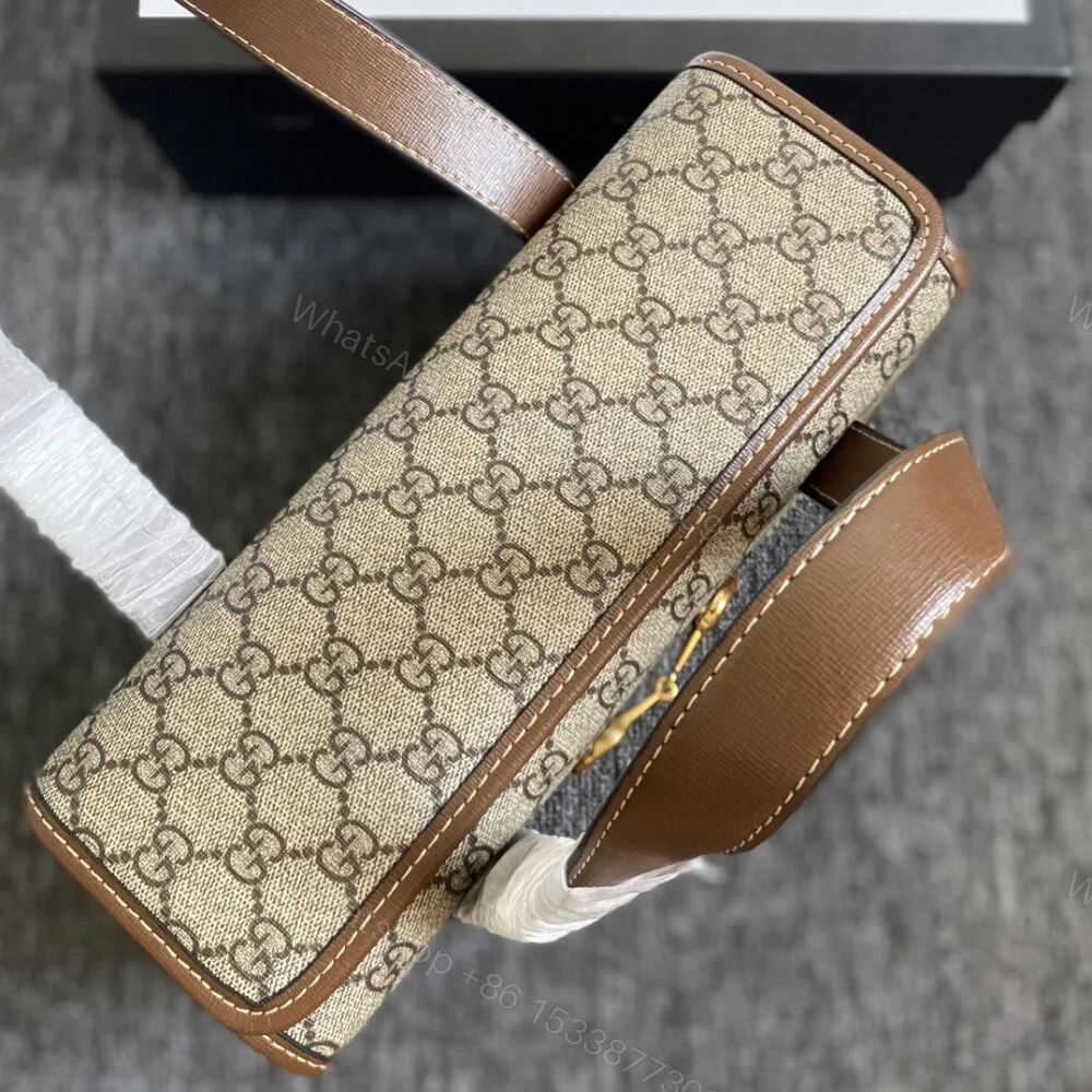 View 7 of Gucci Horsebit 1955 Top Handle Bag Beige And Ebony 27Cm