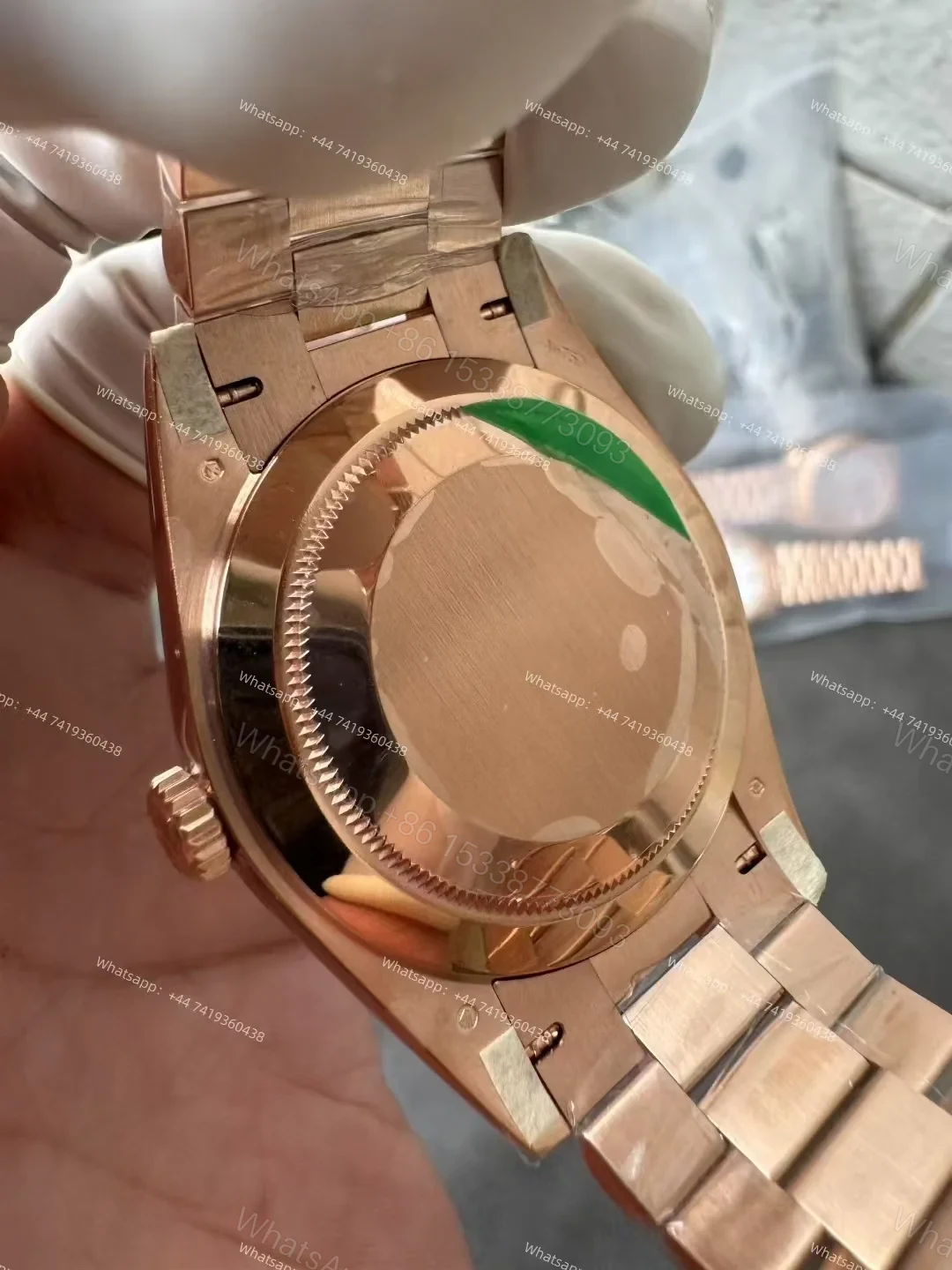 View 9 of Rolex Day-Date M228235-0053 1:1 Replica Rose Gold Chocolate Dial 40MM 3255 Movement Presidential Bracelet Super Clone Watch