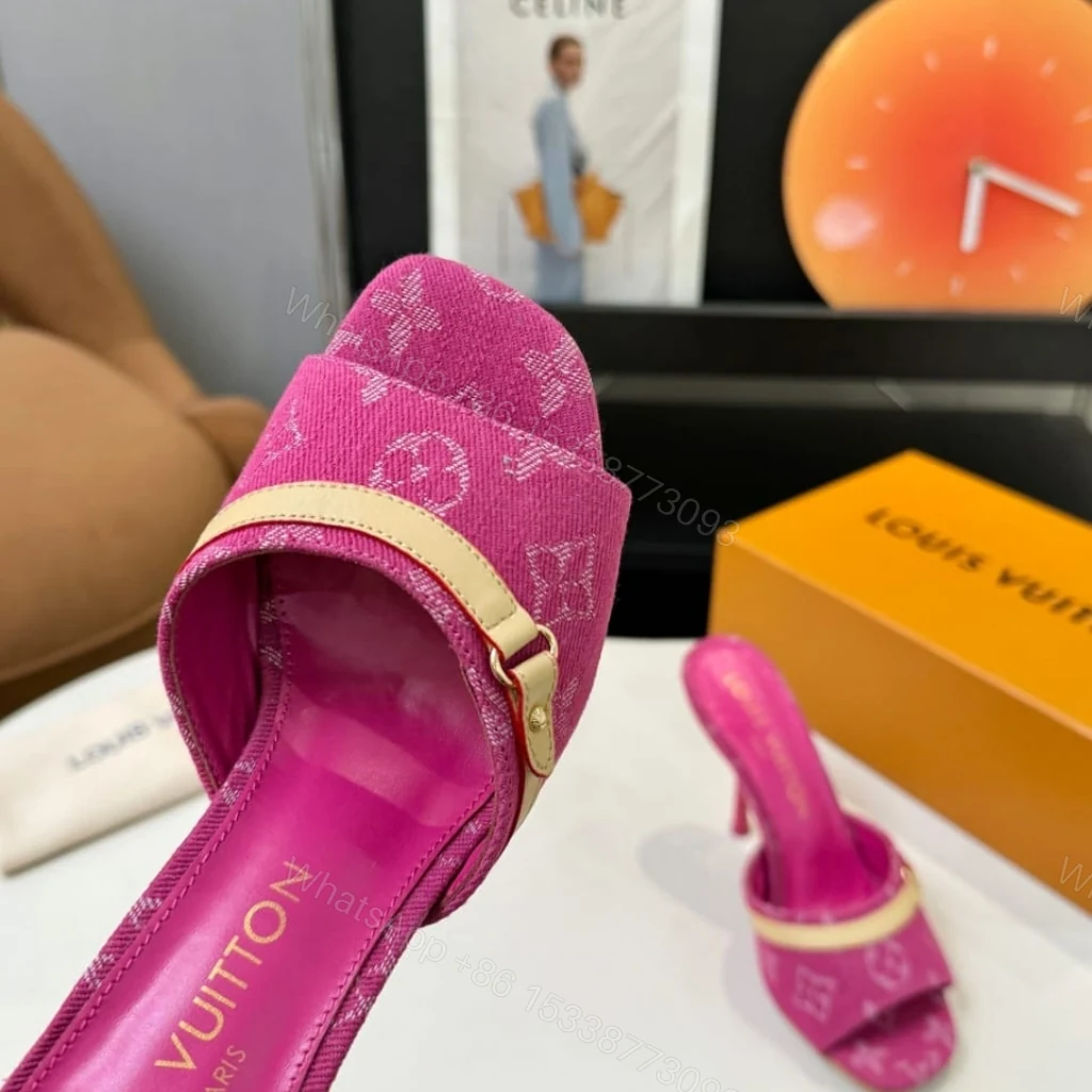 View 5 of Louis Vuitton 6AM Mule Denim Fuschia