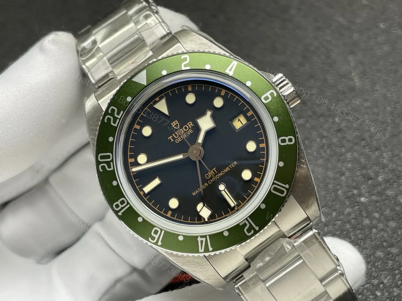 View 2 of Tudor Black Bay Green Manufacture Bracelet Harrods 79230G-0001