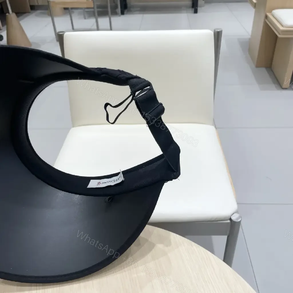 View 8 of Structured Black Embroidered Sun Visor - Luxe, Everyday Shield
