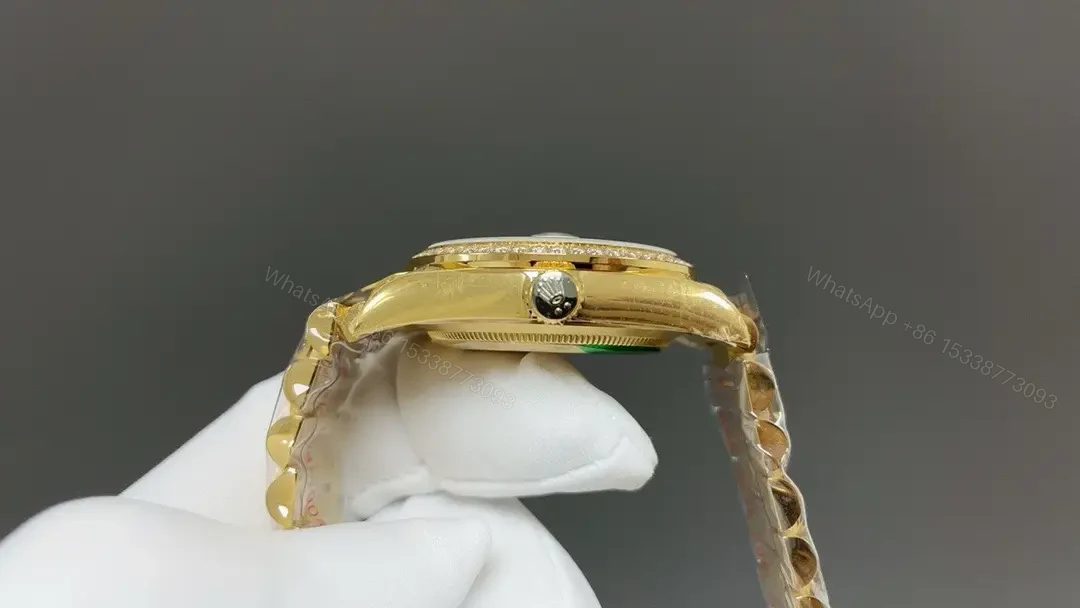 View 4 of Rolex Day-Date 36 Yellow Gold Diamonds President Green 118348-0161