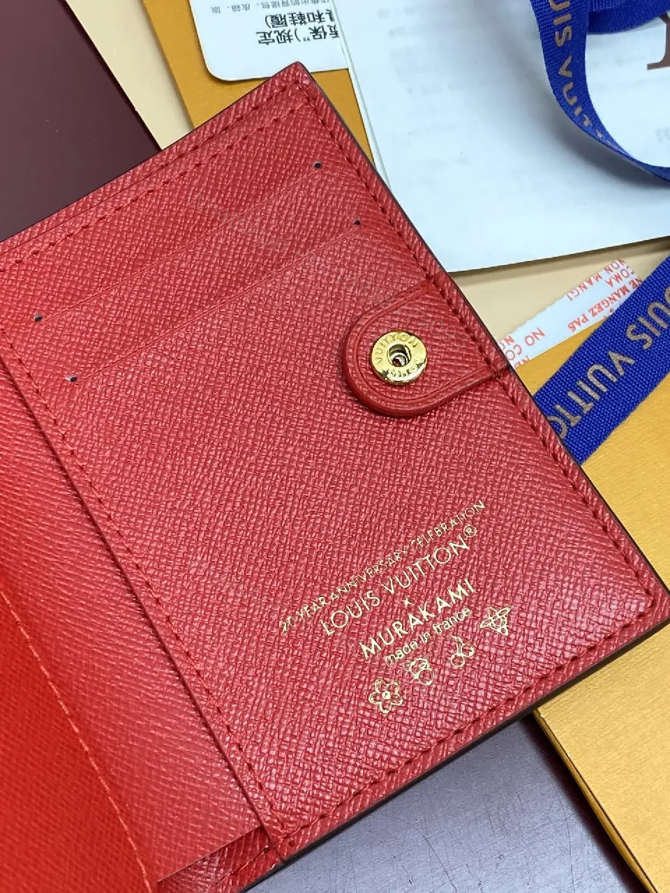 View 3 of Compact Cherry LV Monogram Wallet: Luxe, Modern, Durable