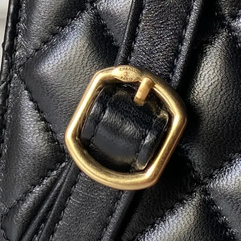 View 2 of Quilted Calfskin Bag with Gold Chain - Classic Chic