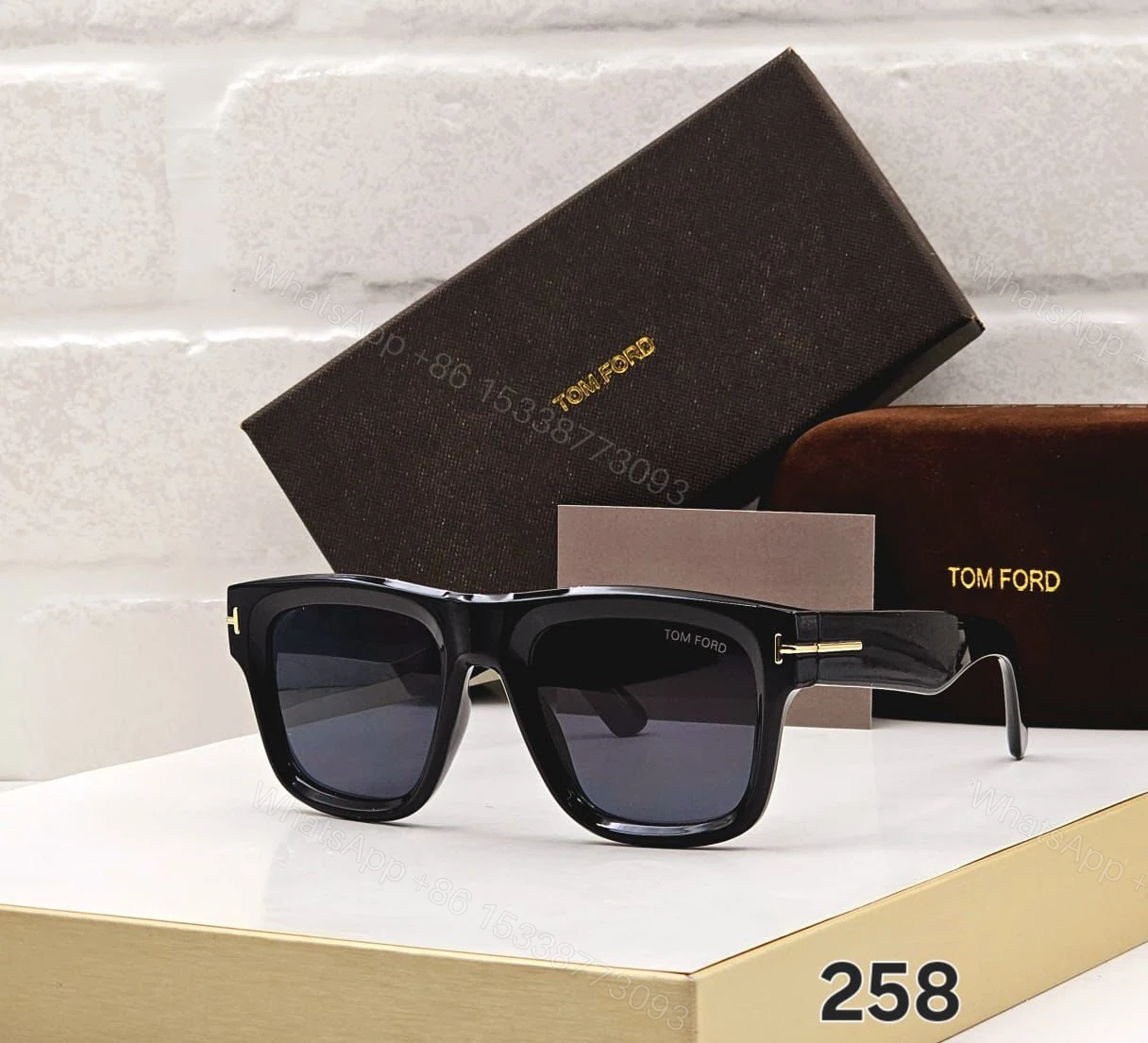 View 4 of Tom Ford Square Black Metal-Acetate Sunglasses