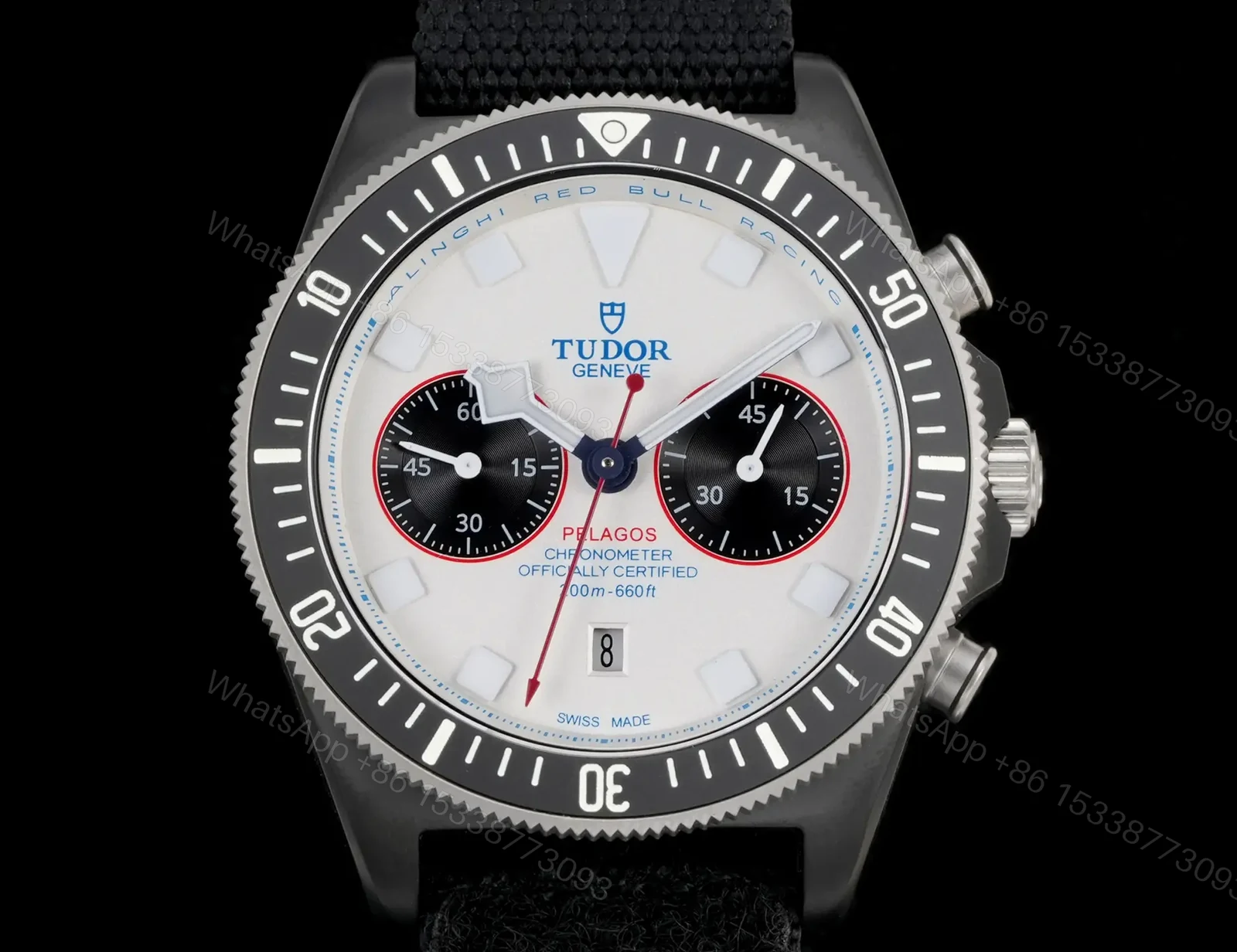 Tudor FXD White Dial Chronograph Black Fabric Strap Ultimate 43MM M25807KN-0001 — view 1