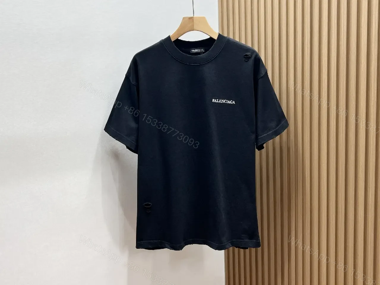 View 2 of White Cotton Minimalist Logo Tee with Subtle Hardware Details