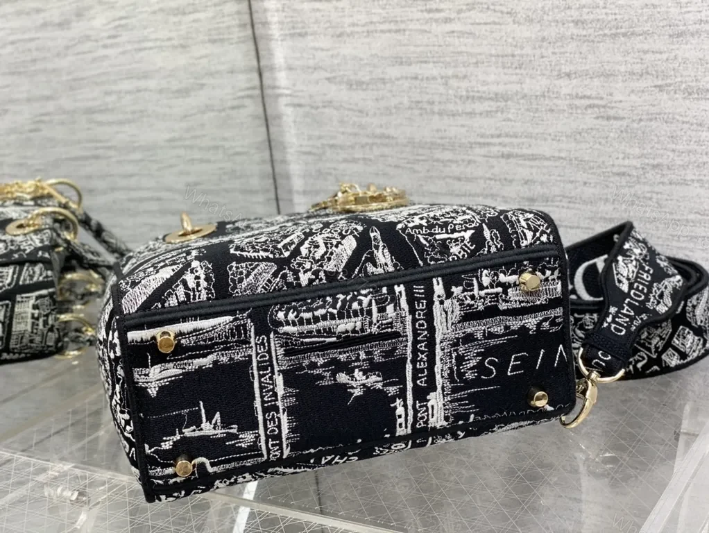View 5 of Monochrome Jacquard Tote: Dior-Inspired Luxury Carryall