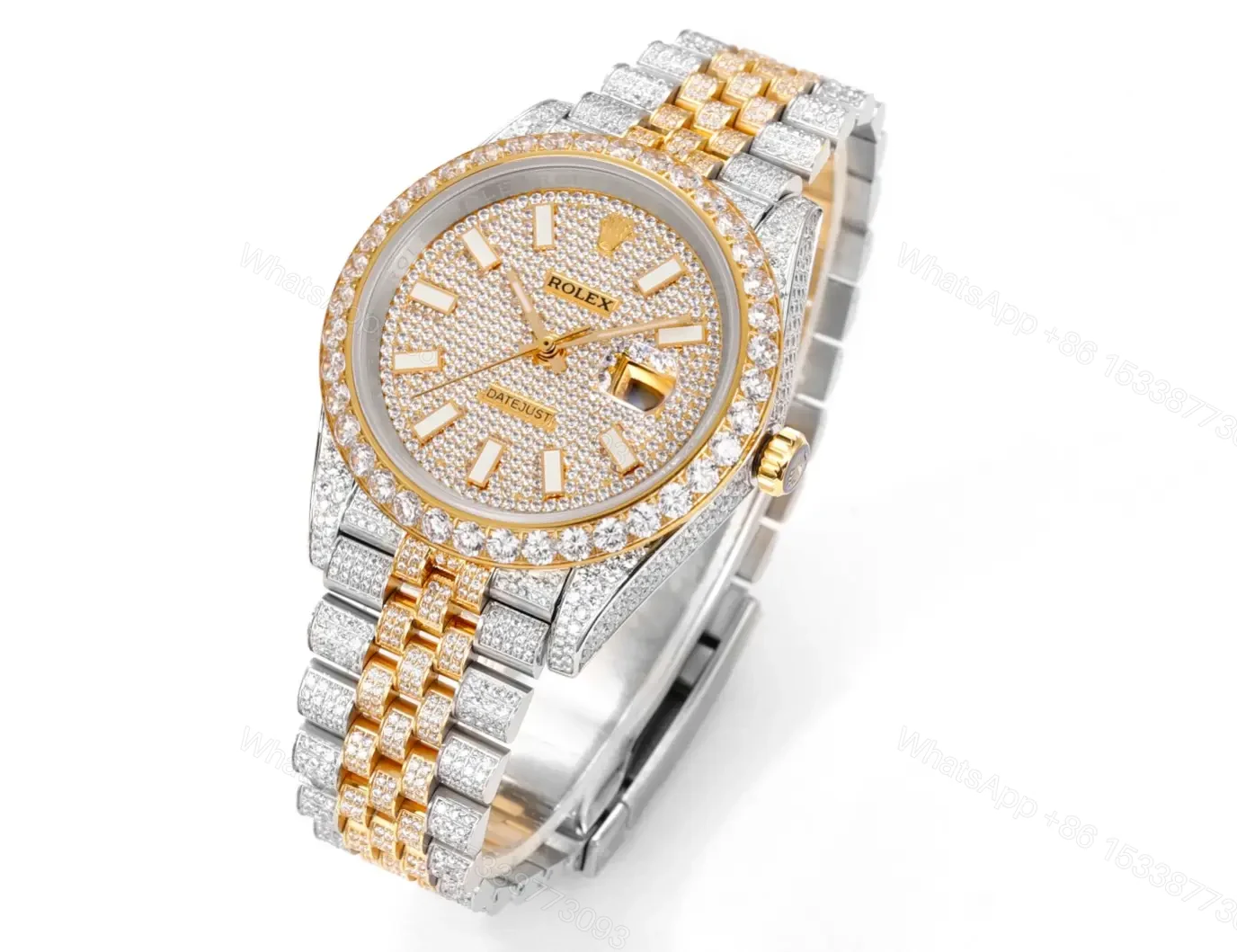 View 2 of Best Rolex Datejust 41 replica 41MM Pavé Dial Two-Tone Jubilee Bracelet Edition RG-DATEJUST41-PAVE-TT-JUBILEE