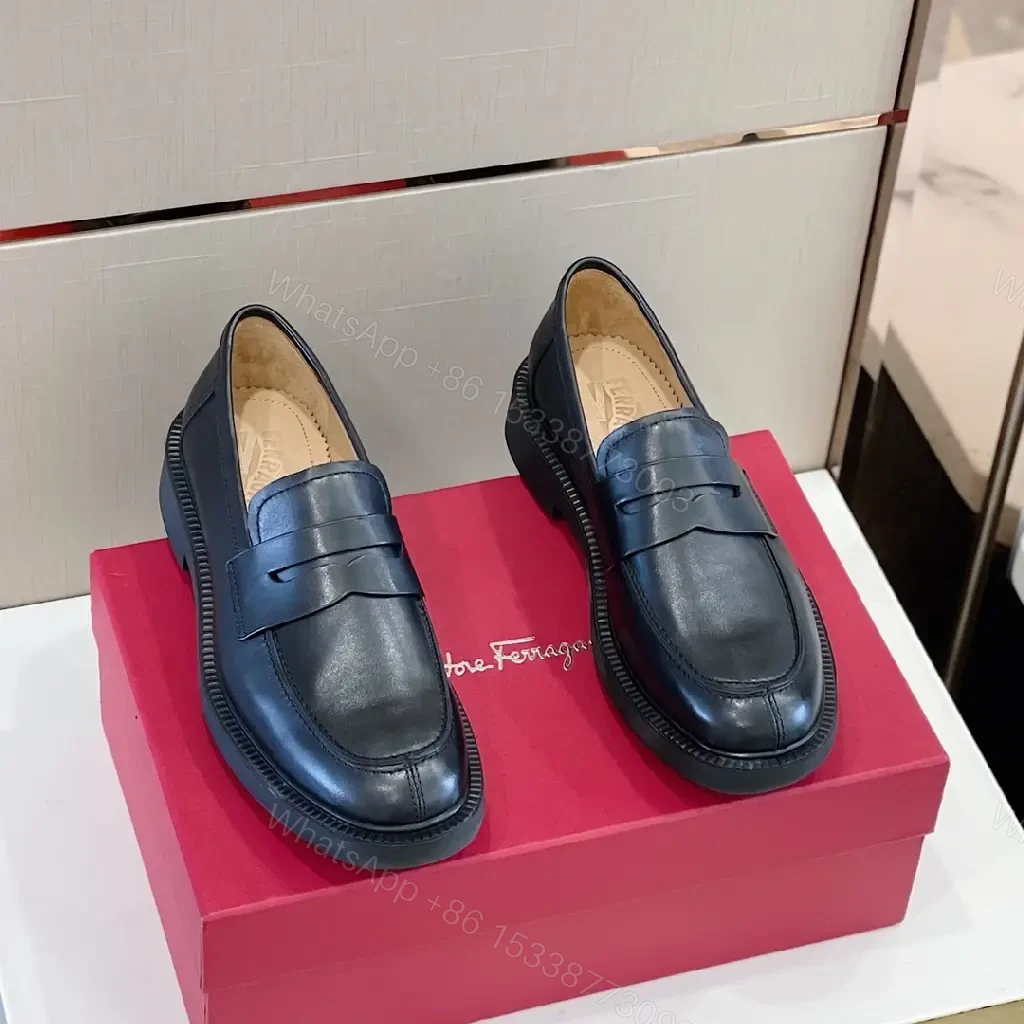 View 5 of Textured Leather Penny Loafers: Cushioned Sole, Classic Comfort