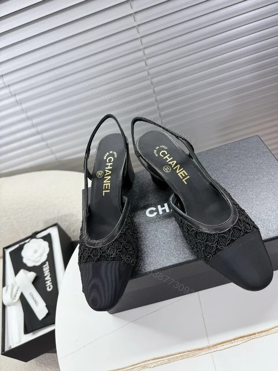 View 8 of Sleek Knit Slip-On Heels: Textured Comfort, Black Dress Heel
