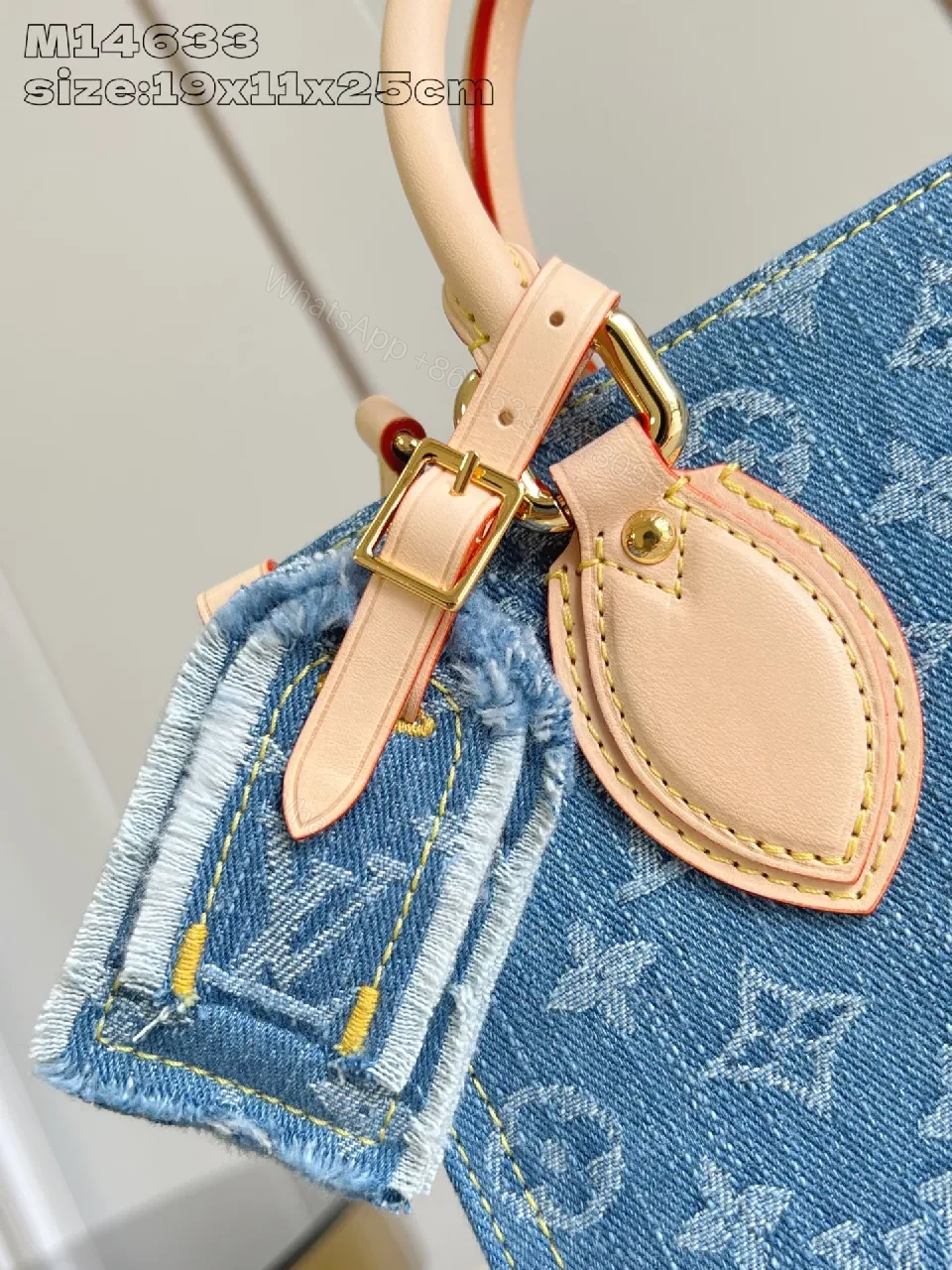 View 4 of Denim Monogram Satchel: Luxe Day-to-Night Handbag