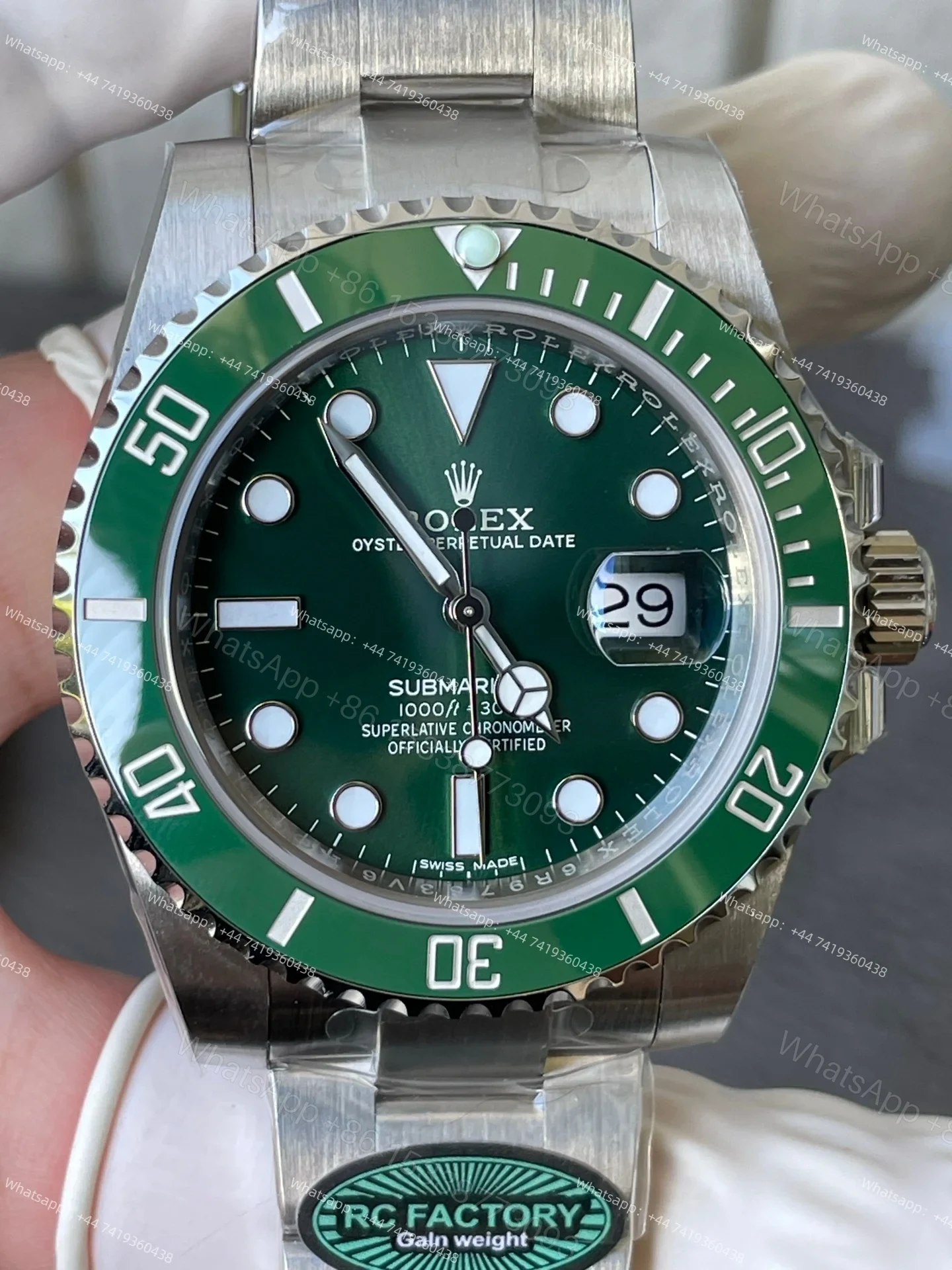 View 6 of Rolex Super Clone Watches 1:1 Hulk Submariner 116610LV