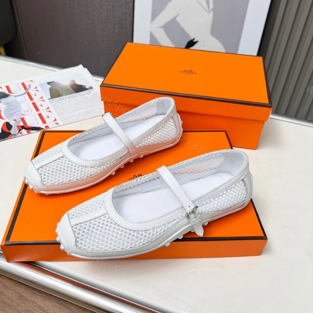 View 2 of HERMES KICHU BALLET FLATS BLANC H251170Z 90380