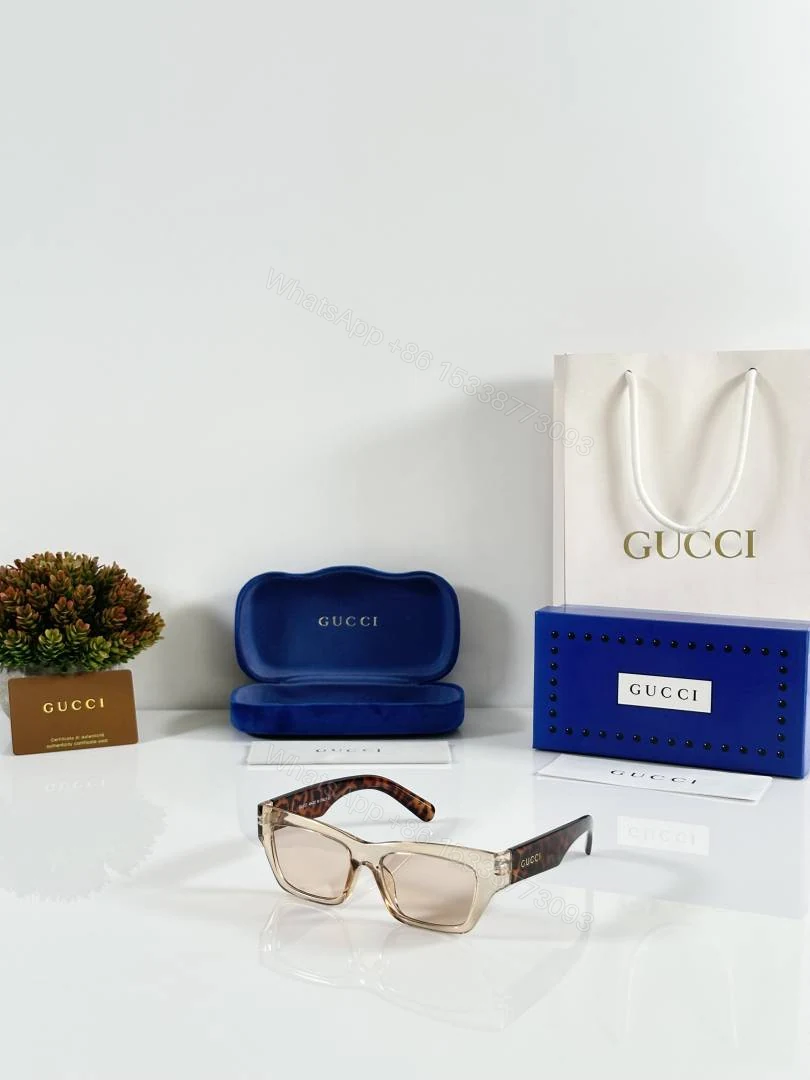 First Copy Gucci GG1296 Sunglasses Silver Brown — view 1