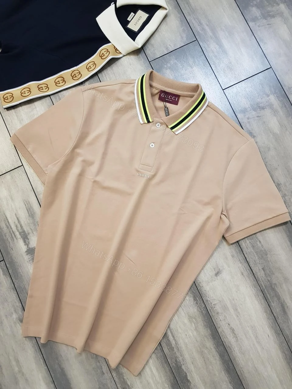 View 2 of FIRST COPY GUCCI IMPORTED SUMMER COTTON POLO T-SHIRT (Copy)