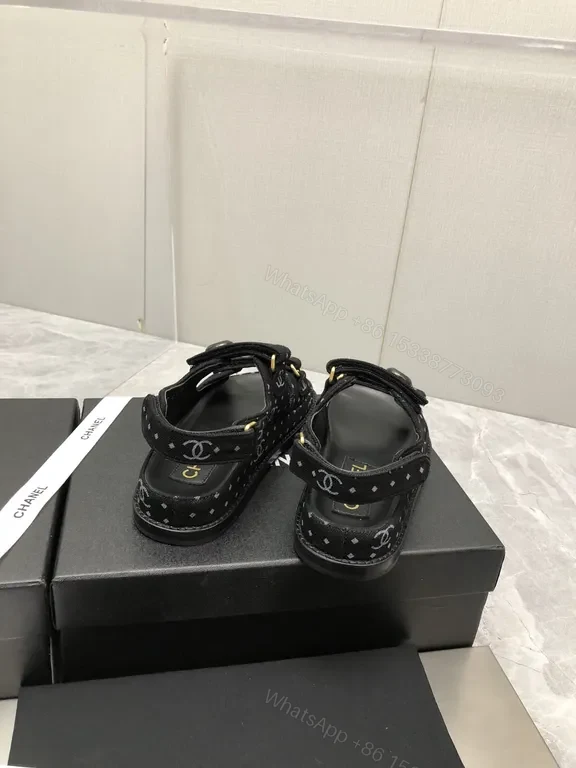 View 3 of Chanel-Inspired Sandals: Luxe, All-Day Comfort, Black