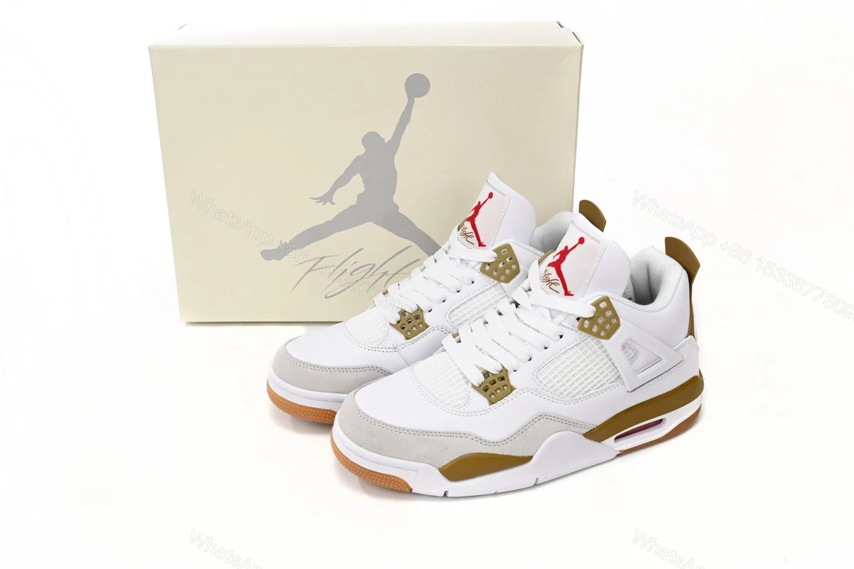 Nike SB x Air Jordan 4 White Brown DR5415-120 (Top Quality) — view 2