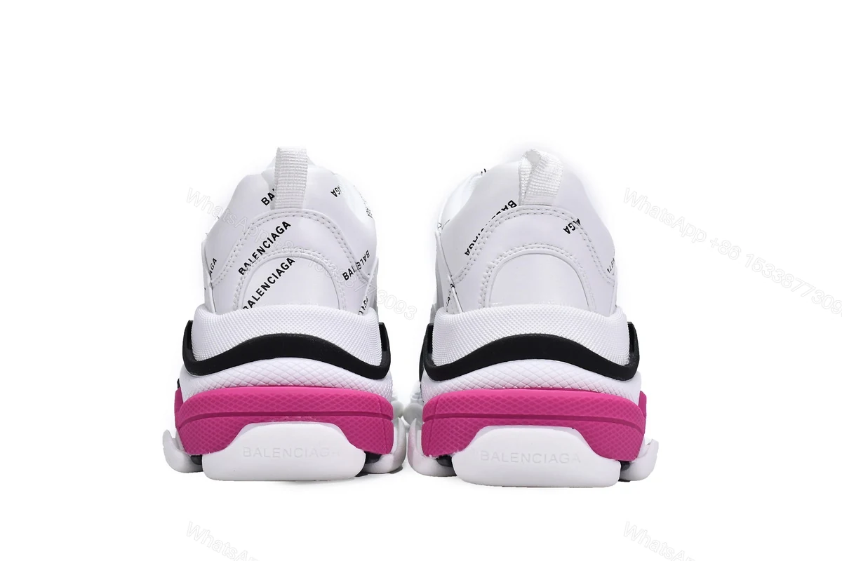 View 3 of Balenciaga Triple S Letter White Rose Red 524039 W2FA4 9155