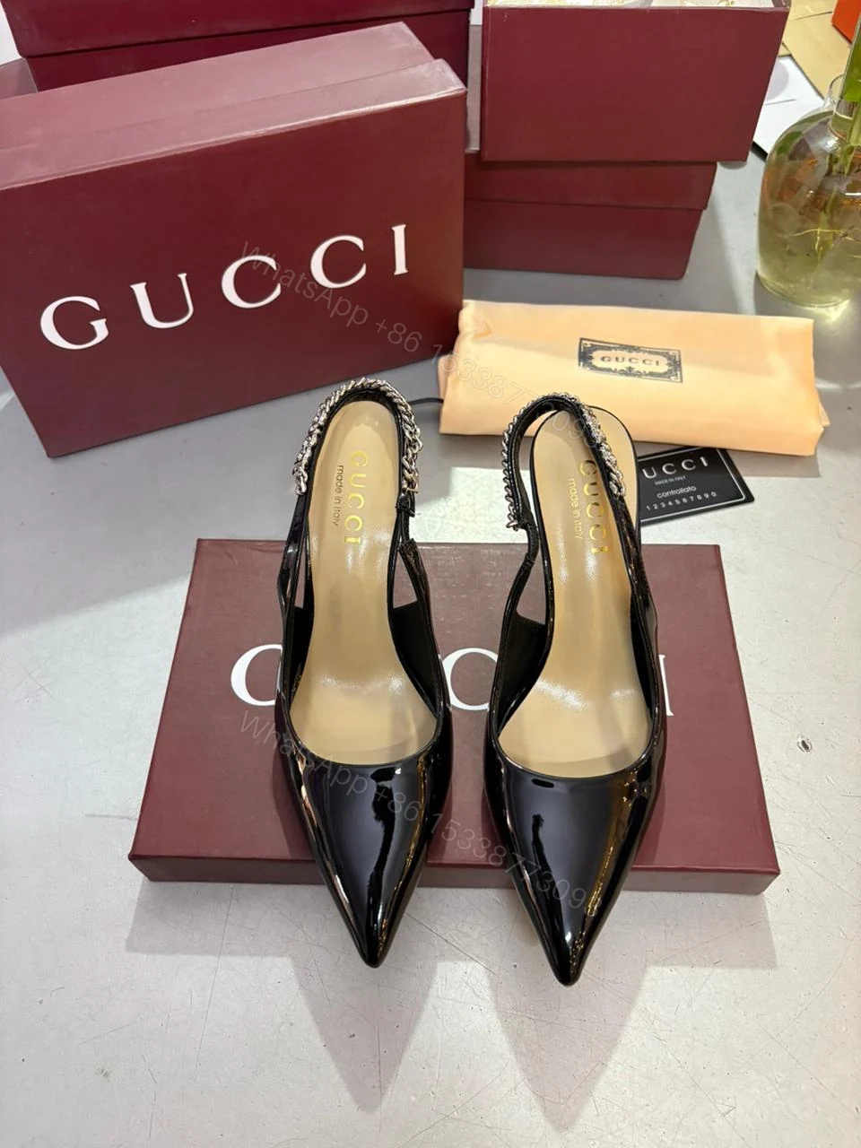 FIRST COPY Gucci Women's Signoria Embellished Slingback Pumps — view 1