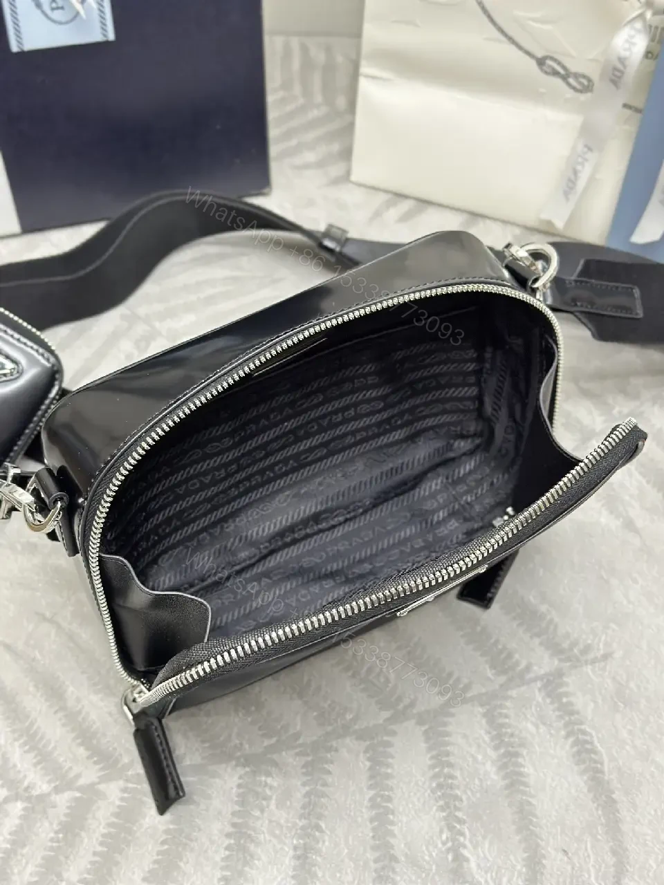 View 6 of Minimalist Black Leather Crossbody System: Modular Luxury Bag