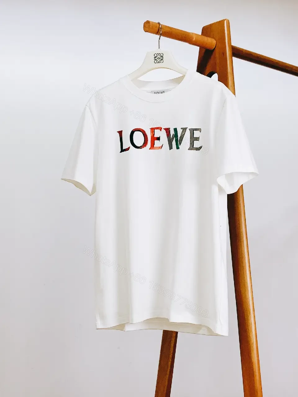View 5 of White + Cotton + Graphic Tee + Multicolor Logo + T-Shirt