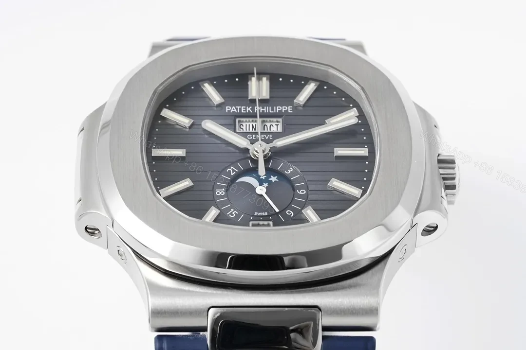 View 3 of Patek Philippe Blue Nautilus Rubber Strap Watch