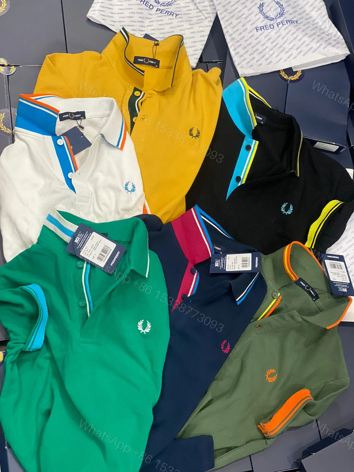 View 10 of FIRST COPY FRED SHIPMENT JACQUARD TIPPED POLOS T-SHIRT