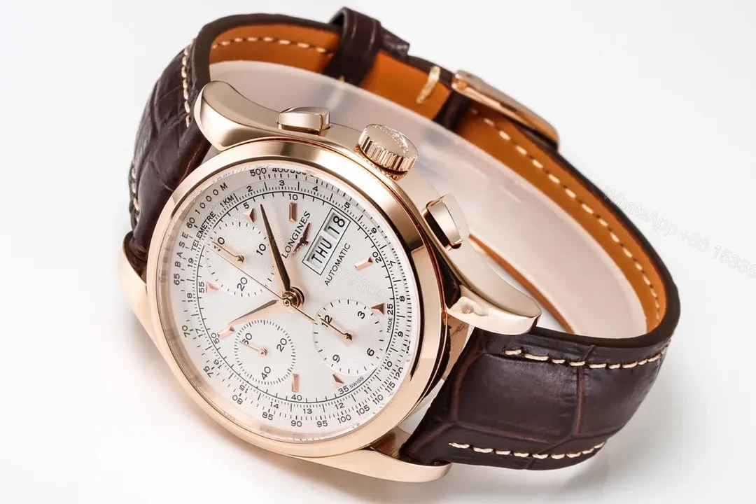 View 7 of Longines Classic Re Edition Men’s Watch Rose Gold with Brown Leather Strap 40mm Case Sapphire Crystal Automatic 7750 Movement