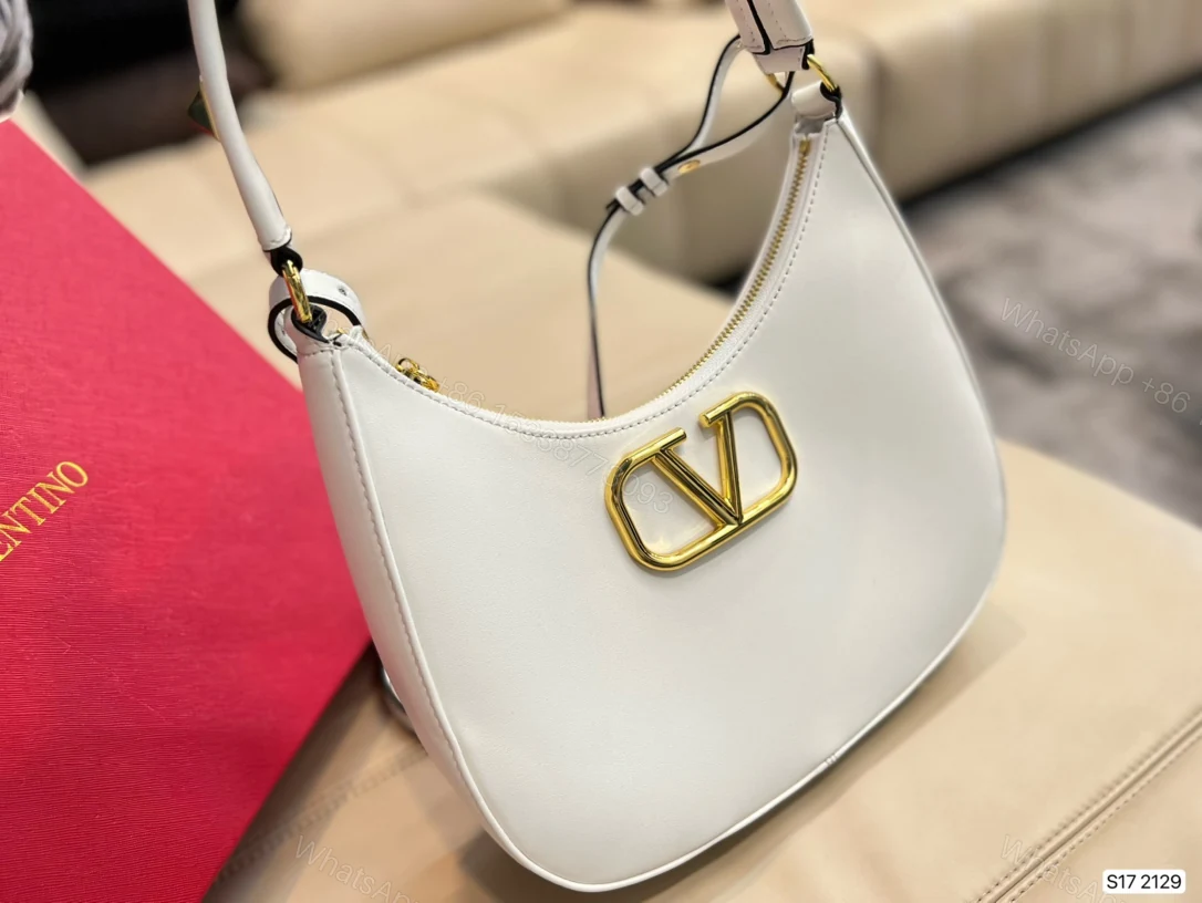 View 8 of VALENTINO STUD SIGN CALFSKIN HOBO BAG IN WHITE 1W2B0K69EIMI16
