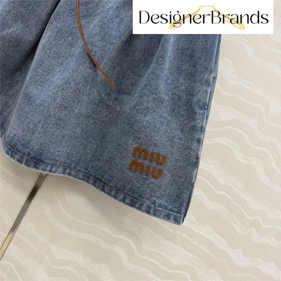View 5 of Miu Miu Jewel-Blue Washed Denim Mini Skirt