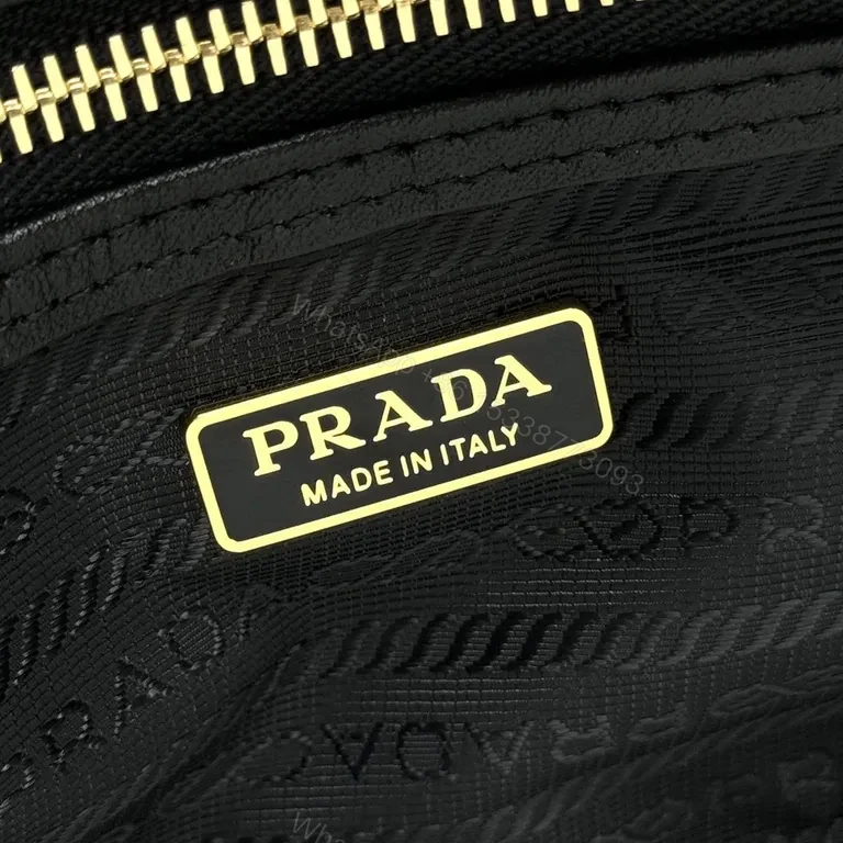 View 2 of Prada Compact Satchel: Leather, Black, Gold Hardware