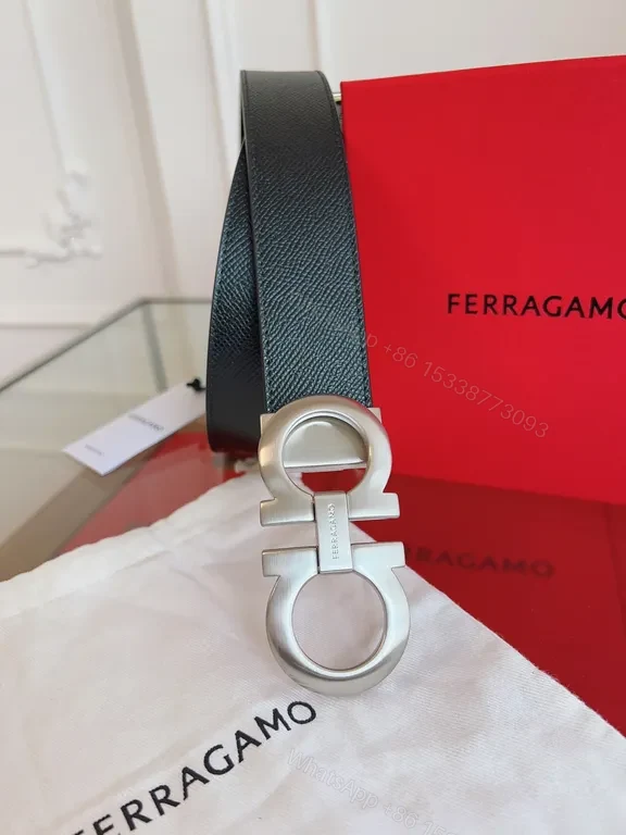 View 2 of Elegant Buckle Leather Belt: Modern, All-Day Comfort, Ferragamo Buckle Belt