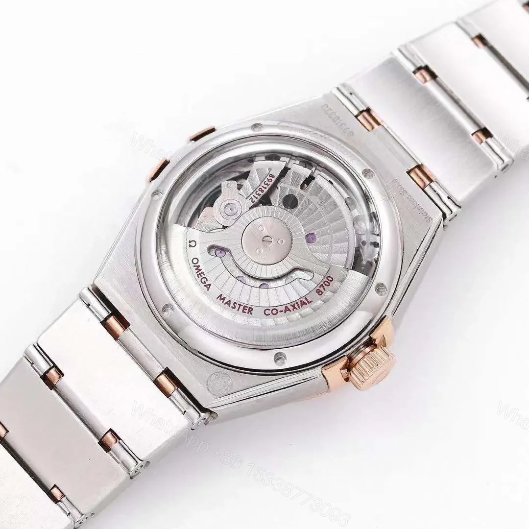 View 8 of Omega Constellation 29mm Women’s Watch V6 Version Silver and Rose Gold with Diamond Bezel White Dial Sapphire Crystal