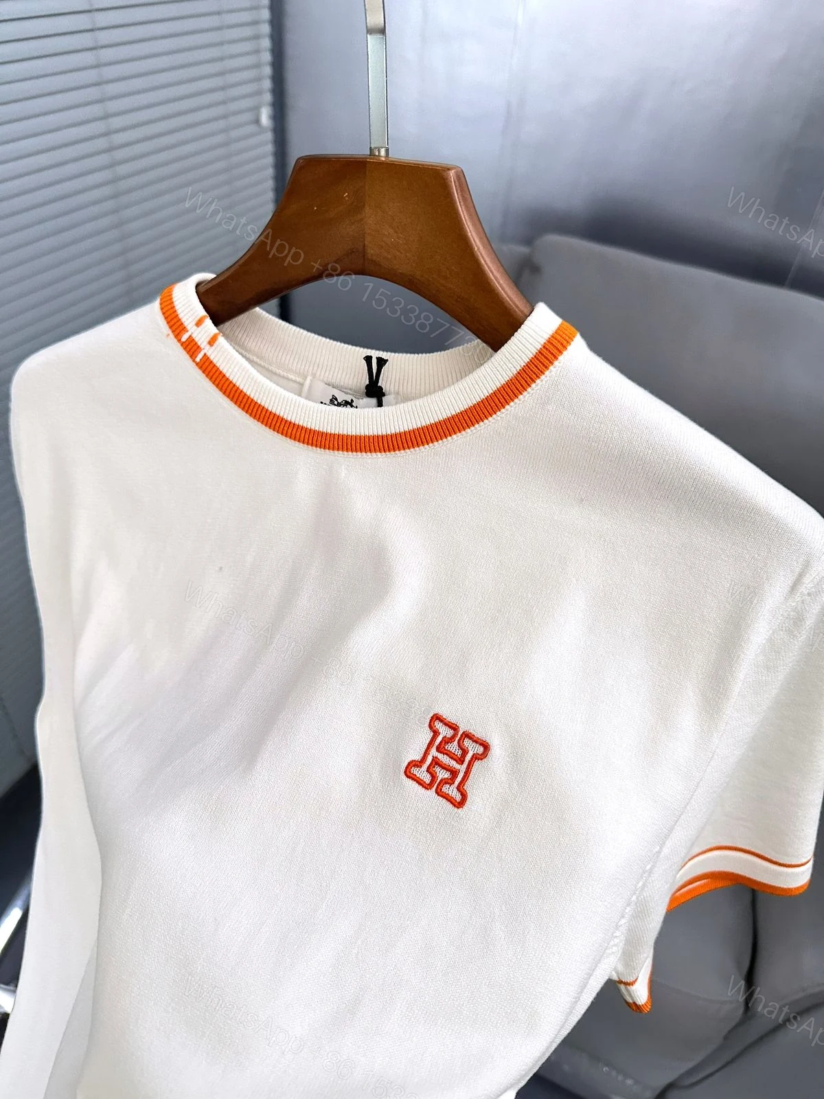 View 16 of FIRST COPY HERMES DESIGNER KNITTED ROUND NECK SUMMER T-SHIRT