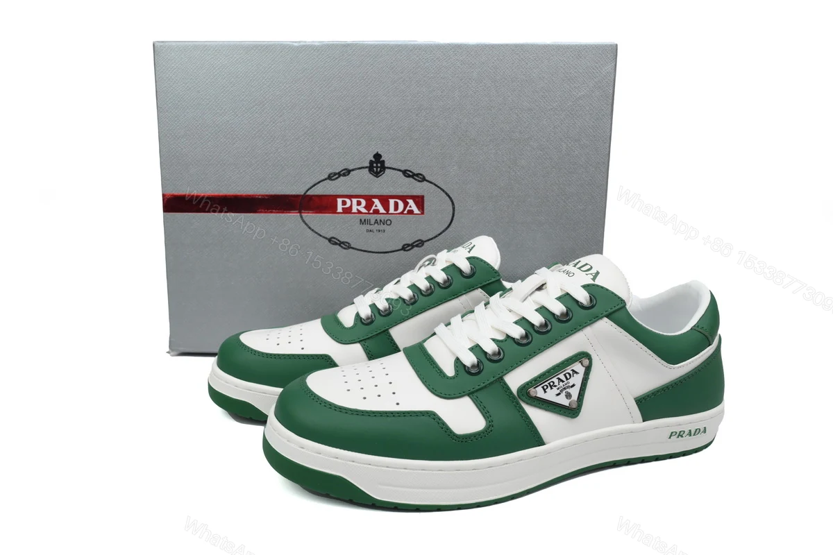 View 2 of Prada Downtown Low Sneakers White Green