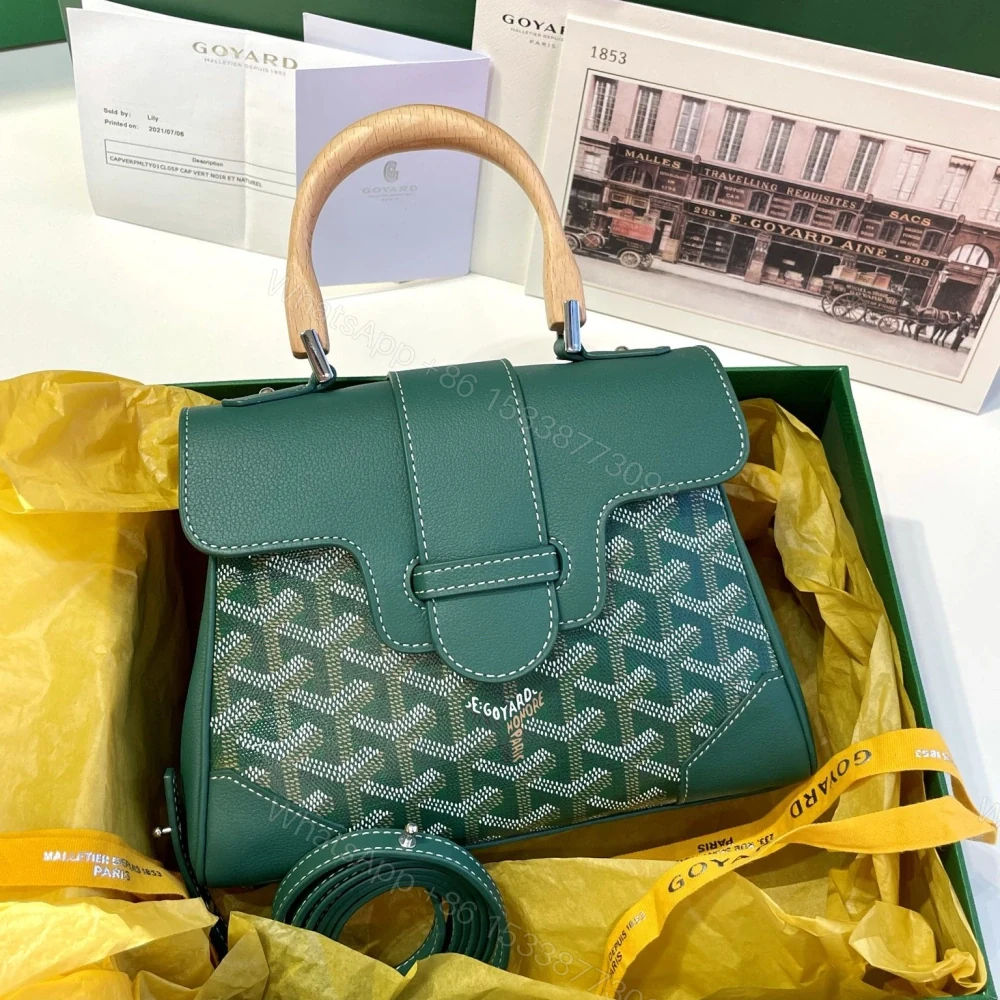 View 3 of 高仿Goyard*SAIGONR櫸木手柄單肩包綠色免檢版