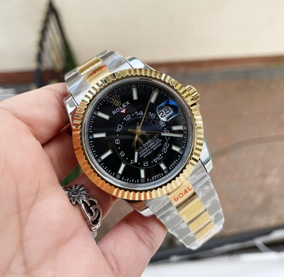 Noob FACTORY 1:1 Rolex Sky-Dweller 326934 SS Best Edition Black Dial A23J — view 1