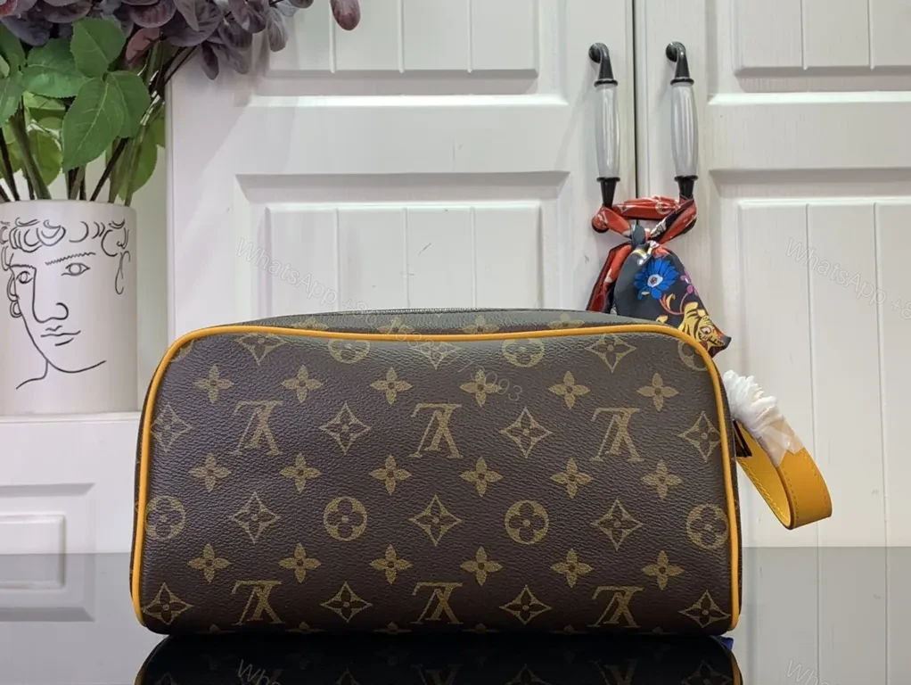 View 3 of Bold Monogram Compact Luxury Bag: Yellow Trim, Monogram Canvas, Crossbody Ready