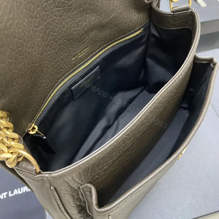 View 8 of Chic Palm-Texture Crossbody Purse with Gold Chain Effortless Luxury