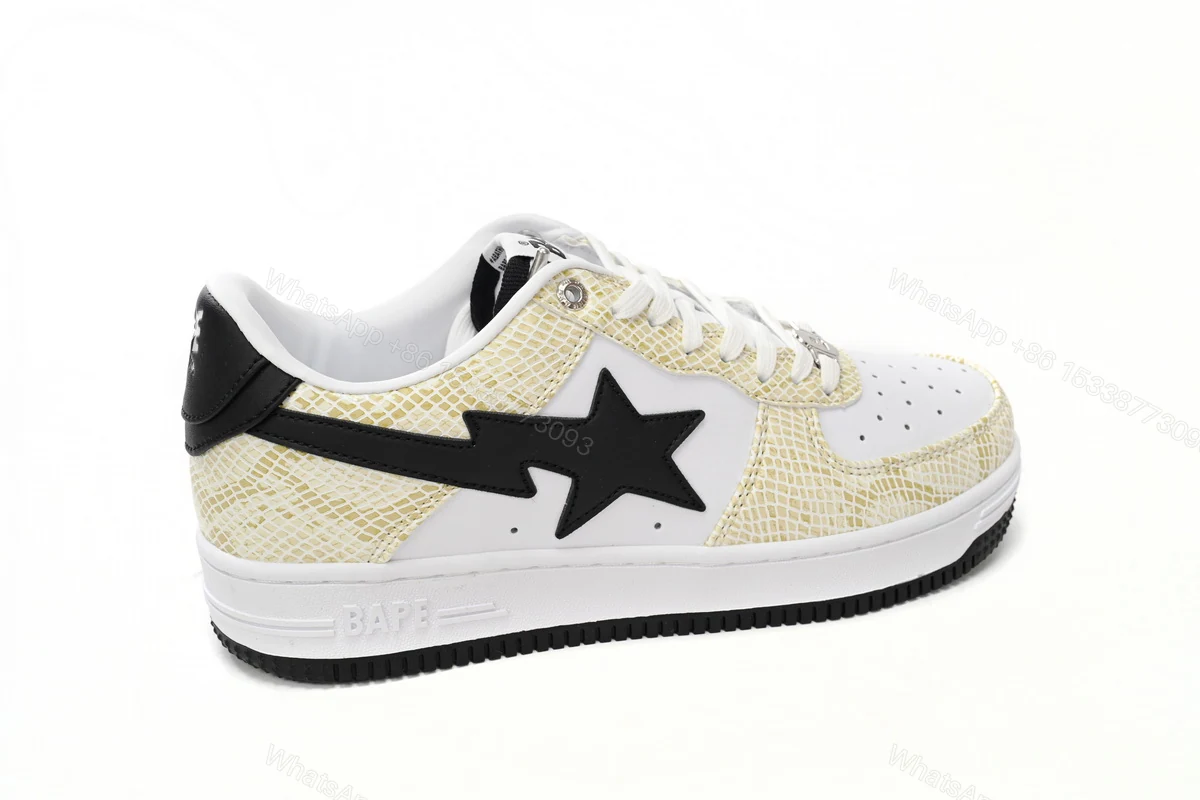 View 9 of A Bathing Ape Bape Sta Low White Snake Skin Pattern 1I80 191 009