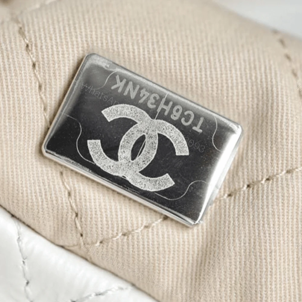 View 5 of Chanel 22 Handbag White With Silver 42Cm AS3261